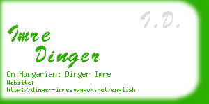 imre dinger business card